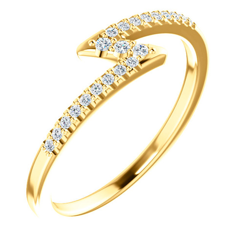 14kt Yellow Gold 1/4 ct tw Diamond Stackable Z Ring