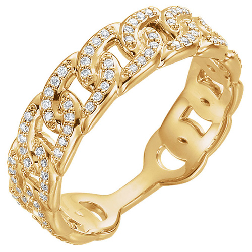 14k Yellow Gold 1/4 ct tw Diamond Chain Link Ring JJ123098Y