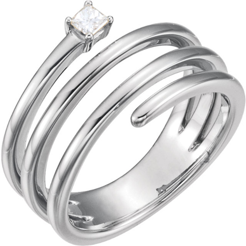 14kt White Gold 1/4 ct Diamond Wraparound Spiral Ring