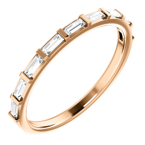 14kt Rose Gold 1/4 ct Diamond Straight Baguette Ring