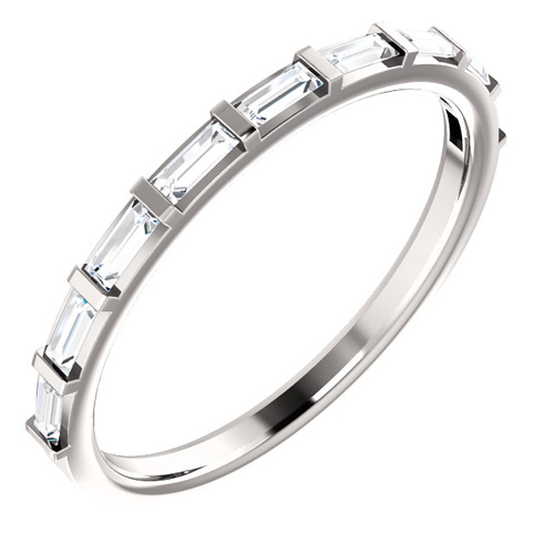 14kt White Gold 1/4 ct Diamond Straight Baguette Ring