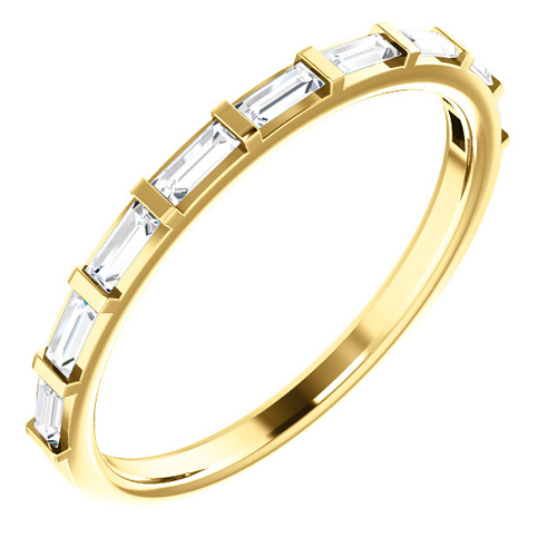 14kt Yellow Gold 1/4 ct Diamond Straight Baguette Ring