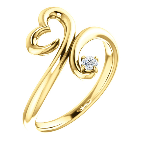 14kt Yellow Gold .06 Diamond Accented Heart Ring