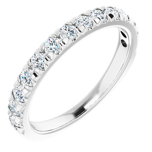 14k White Gold 5/8 ct tw Lab-Grown Diamond French-set Anniversary Band