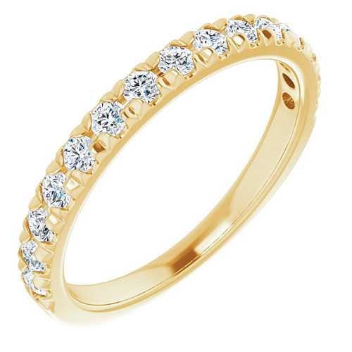 14k Yellow Gold 1/2 ct tw Lab-Grown Diamond French-set Anniversary Band