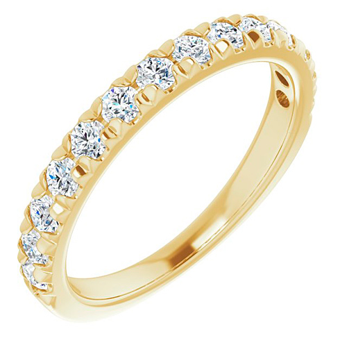 14k Yellow Gold 5/8 ct tw Lab-Grown Diamond French-set Anniversary Band
