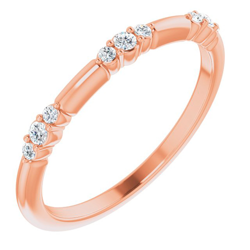 14k Rose Gold 1/8 ct tw Diamond Stackable Cluster Ring