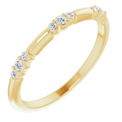 14k Yellow Gold 1/8 ct tw Diamond Stackable Cluster Ring
