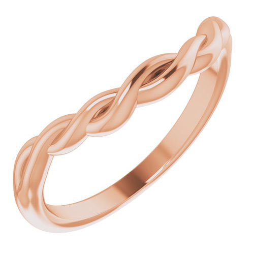 14k Rose Gold Twisted Contour Wedding Band 2mm