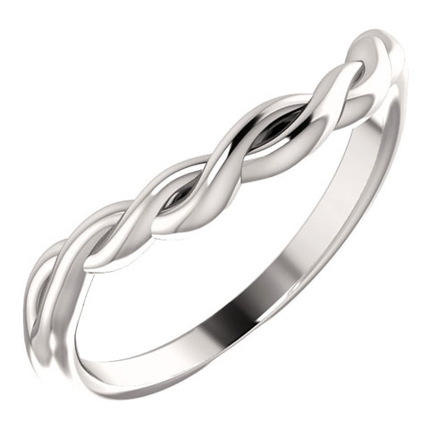 14k White Gold Twisted Contour Wedding Band 2mm