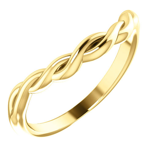 14k Yellow Gold Twisted Contour Wedding Band 2mm
