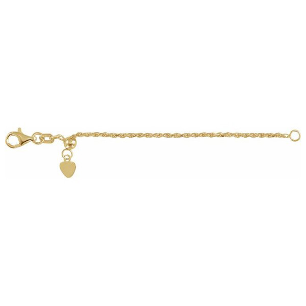 14k Yellow Gold 3in Rope Chain Extender