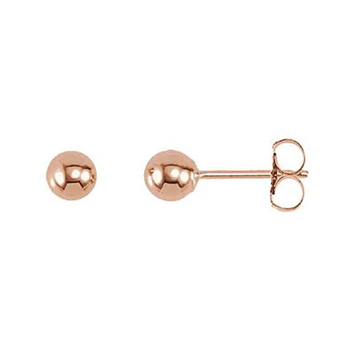 14kt Rose Gold 4mm Ball Earrings