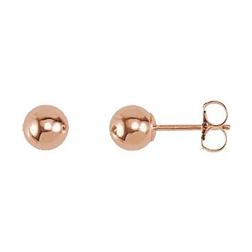 14kt Rose Gold 5mm Ball Earrings