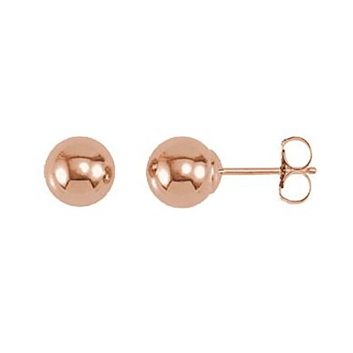14kt Rose Gold 6mm Ball Earrings