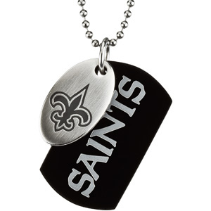 Stainless Steel New Orleans Saints Dog Tag Necklace