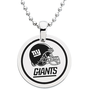 Stainless Steel New York Giants Disc 27in Necklace