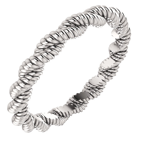 Platinum 3mm Twisted Rope Wedding Band