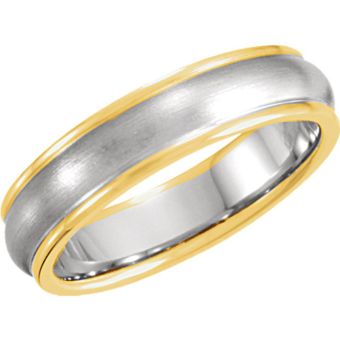18kt Yellow Gold and Platinum 5mm Wedding Band