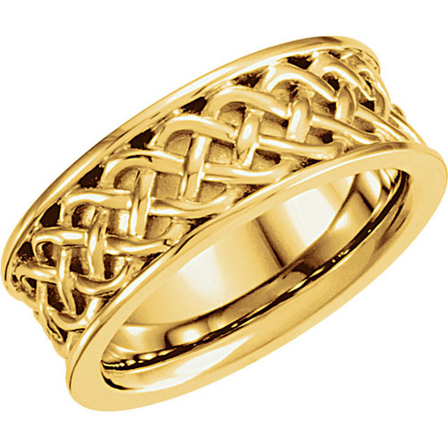 14k Yellow Gold 7.5mm Ladies' Celtic Wedding Band