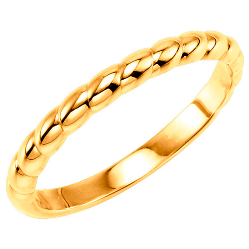 14k Yellow Gold Stackable Smooth Rope Ring