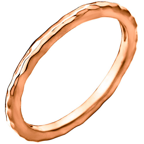 14kt Rose Gold 2mm Hammered Stackable Ring