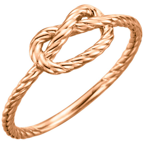 14kt Rose Gold Rope Knot Ring