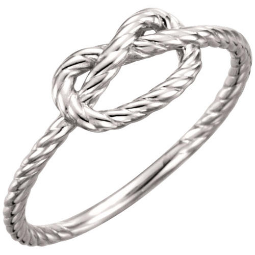 14kt White Gold Rope Knot Ring