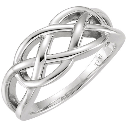 14kt White Gold Freeform Knot Ring
