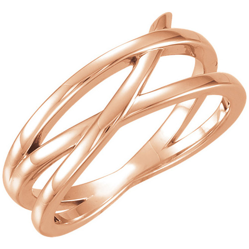 14kt Rose Gold Fancy Crossways Ring