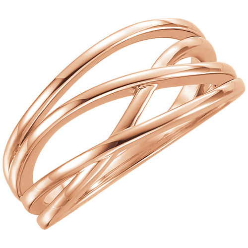 14k Rose Gold Fancy Crossover Ring