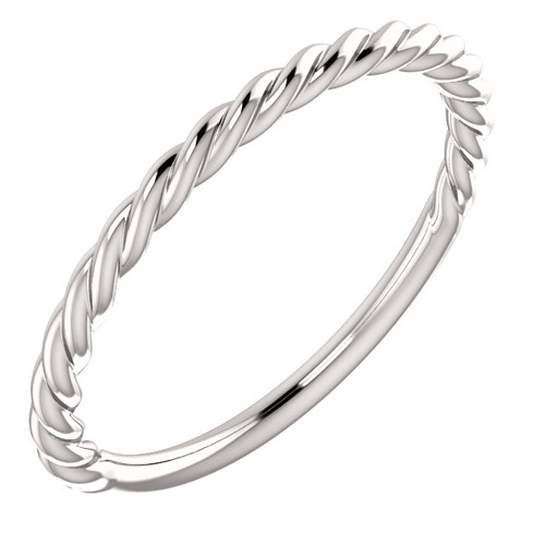 Platinum 1.5mm Rope Design Wedding Band