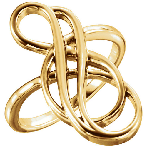 14kt Yellow Gold Staggered Infinity Ring