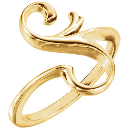14kt Yellow Gold S Shaped Freeform Ring JJ51522Y Joy Jewelers