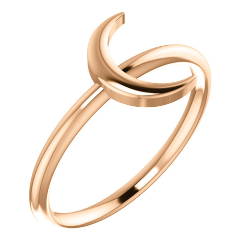 14kt Rose Gold Slender Crescent Ring