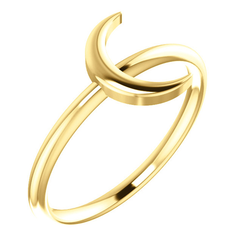 14kt Yellow Gold Slender Crescent Ring