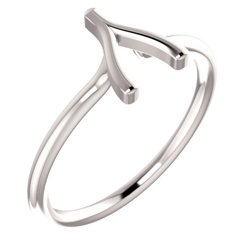 14kt White Gold Wishbone Ring