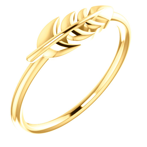 14kt Yellow Gold Leaf Ring