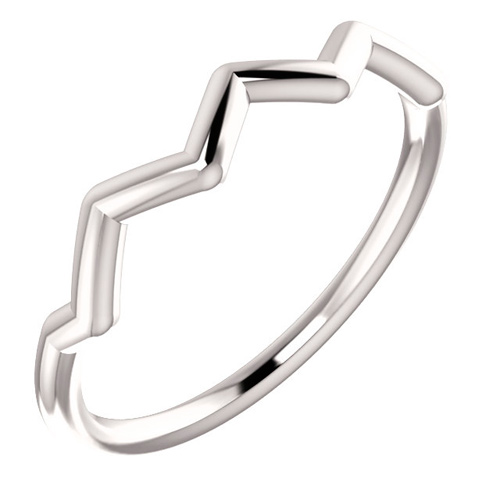 14kt White Gold Stackable Zig Zag Ring