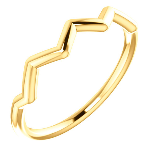 14kt Yellow Gold Stackable Zig Zag Ring