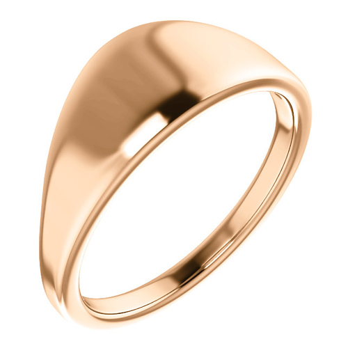 14kt Rose Gold Tapered Smooth Signet Ring