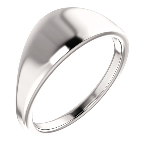 14kt White Gold Tapered Smooth Signet Ring
