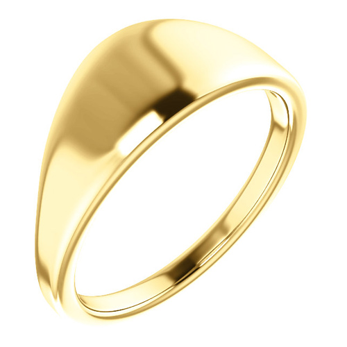 14kt Yellow Gold Tapered Smooth Signet Ring