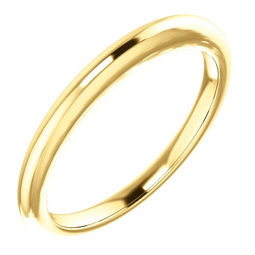 14k Yellow Gold Wedding Band for 8x6mm Oval Solitaire Ring