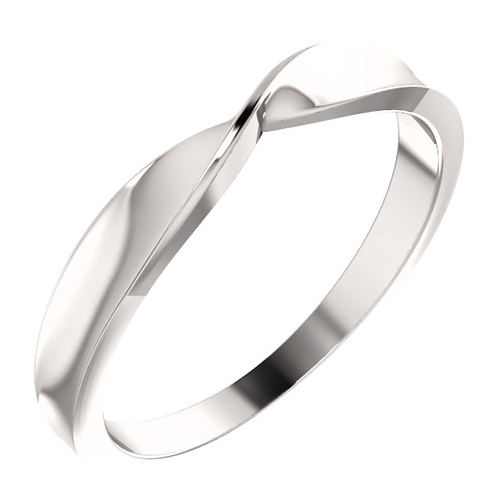 14k White Gold Twisted Stackable Ring 3mm