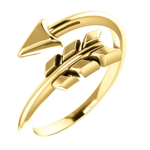 14k Yellow Gold Wrapped Arrow Ring