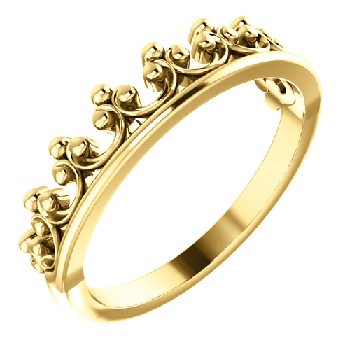 14kt Yellow Gold Stackable Crown Ring
