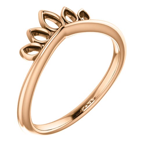 14k Rose Gold Marquise Shaped Crown Ring
