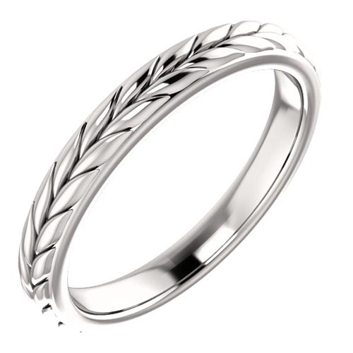 Platinum Leaf Wedding Band 3mm