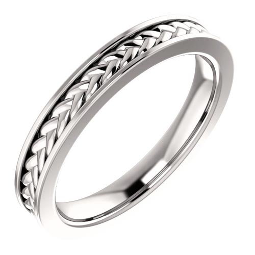 Platinum Woven Wedding Band 3mm